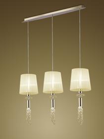 Tiffany French Gold-Cream Crystal Ceiling Lights Mantra Linear Crystal Fittings